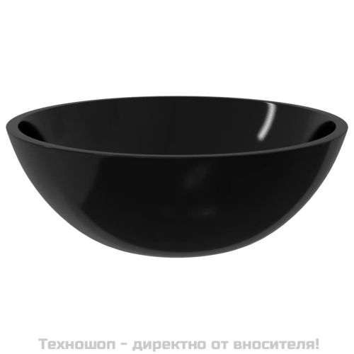 Стъклена мивка 50x37x14 см черна