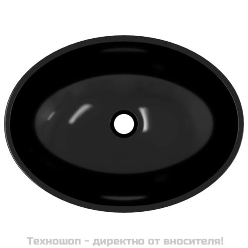 Стъклена мивка 50x37x14 см черна