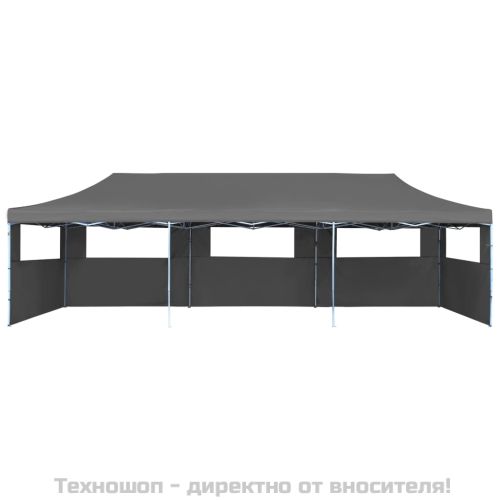 Сгъваема шатра с 5 странични стени, 870x291x315 см, антрацит