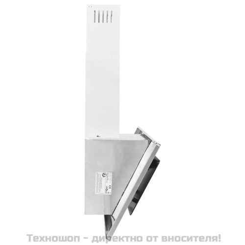 Стенен абсорбатор, 90 см, инокс и закалено стъкло, сребрист