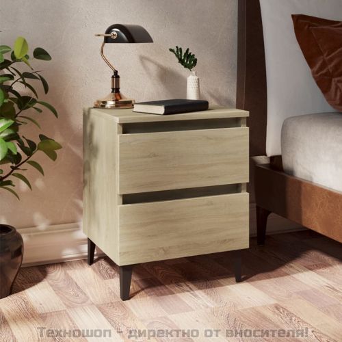 Нощни шкафчета, 2 бр, дъб сонома, 40x35x50 см, инженерно дърво