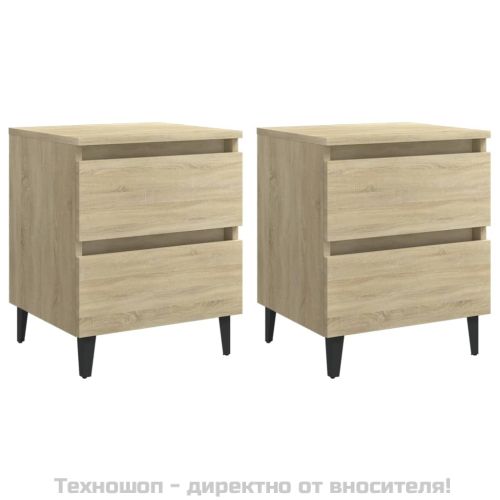Нощни шкафчета, 2 бр, дъб сонома, 40x35x50 см, инженерно дърво