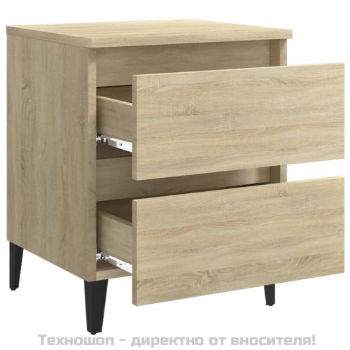 Нощни шкафчета, 2 бр, дъб сонома, 40x35x50 см, инженерно дърво