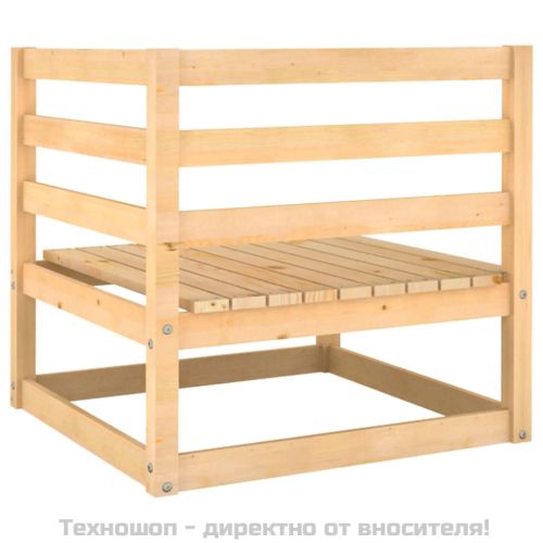 Градински лаундж комплект, 2 части, с възглавници, бор масив