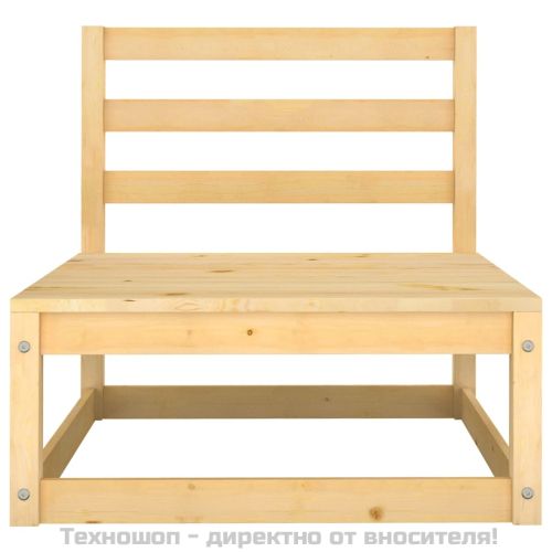 Градински лаундж комплект, 2 части, с възглавници, бор масив