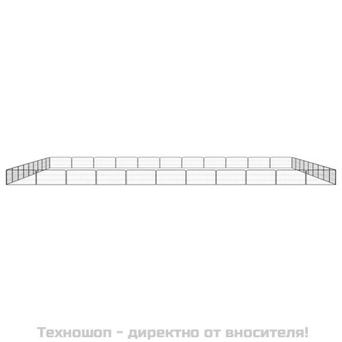Заграждение за куче черно 40 панела 100x50 см прахово боядисано