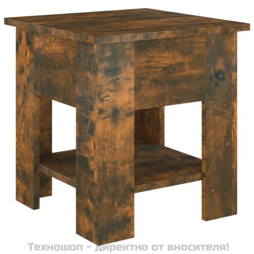 Маса за кафе, опушен дъб, 40x40x42 см, инженерно дърво