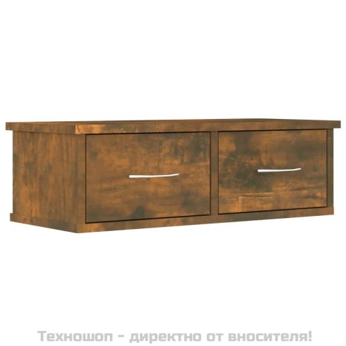 Стенен шкаф, опушен дъб, 60x26x18,5 см, инженерно дърво