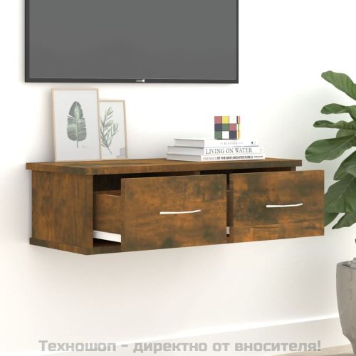 Стенен шкаф, опушен дъб, 60x26x18,5 см, инженерно дърво