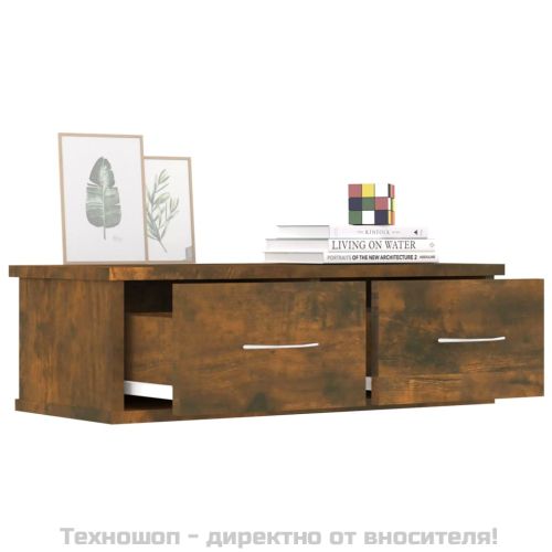 Стенен шкаф, опушен дъб, 60x26x18,5 см, инженерно дърво