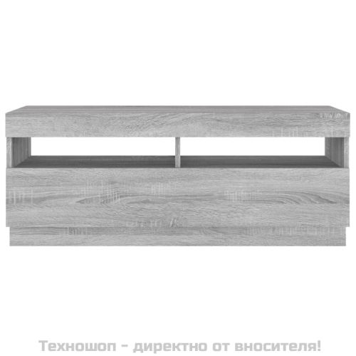 ТВ шкаф с LED осветление, сив сонома, 100x35x40 см