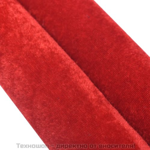 Въже за бариера, червено и сребристо, кадифе