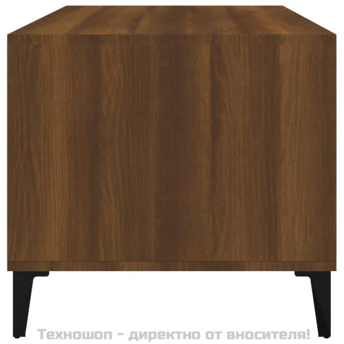 Маса за кафе, кафяв дъб, 90x49x45 см, инженерно дърво