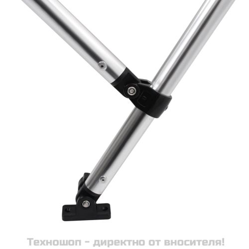 Тента за лодка, 4 дъги, бяла, 243x210x137 см