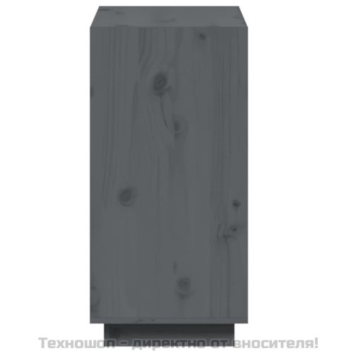 Библиотека, сива, 60x35x71 см, борово дърво масив