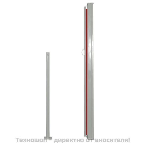Прибираща се странична тента, 160х500 см, червена