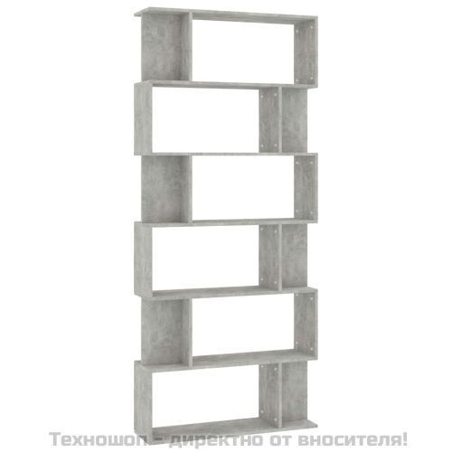 Разделител за стая, бетонно сив, 80x24x192 см, инженерно дърво