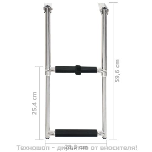 Сгъваема стълба, 2 стъпала, неръждаема стомана