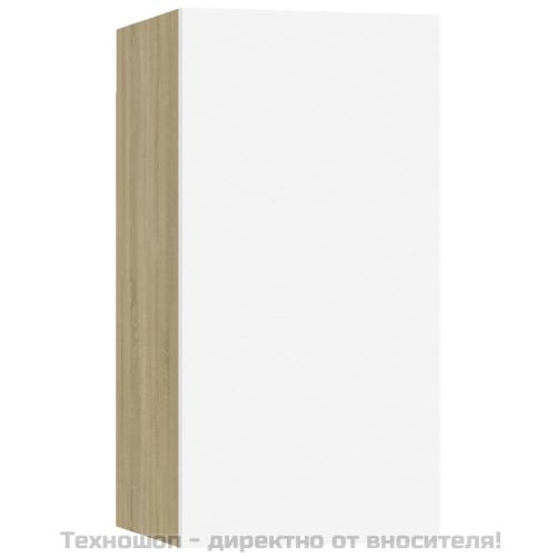 ТВ шкаф, бяло и дъб сонома, 30,5x30x60 см, инженерно дърво