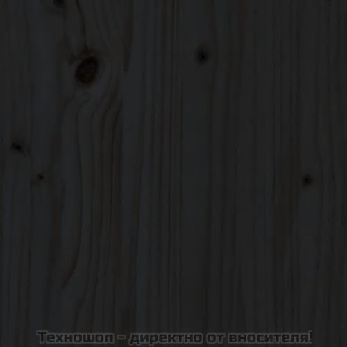 Библиотека/разделител за стая, черна, 80x30x103,5 см, бор масив