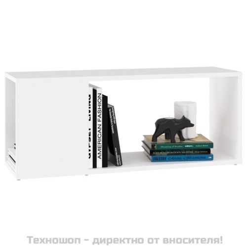 ТВ шкаф, бял, 80x24x32 см, инженерно дърво