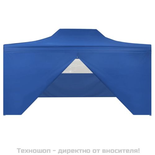 Сгъваема шатра с 4 странични стени, 3х4,5 м, синя