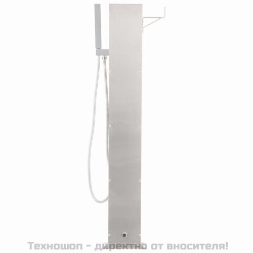 Градински душ с кран, 110 см, неръждаема стомана