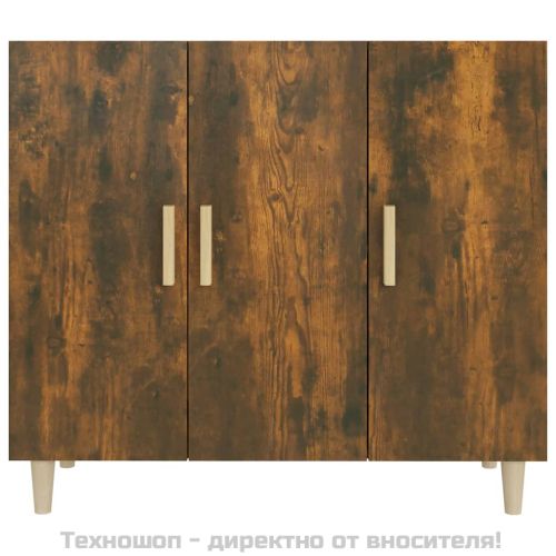 Сайдборд, опушен дъб, 90x34x80 см, инженерно дърво