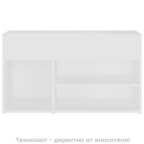 Пейка за обувки, бяла, 80x30x45 см, инженерно дърво
