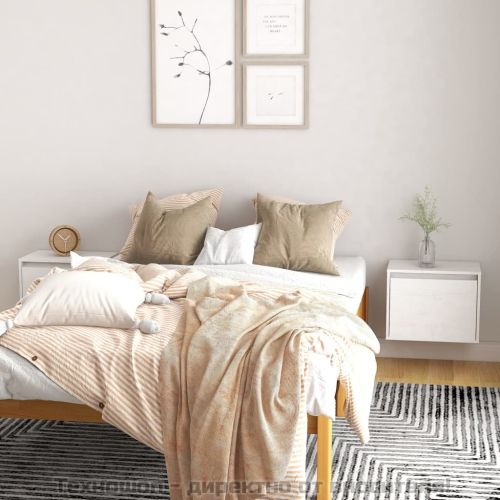 Стенни шкафове, 2 бр, бели, 45x30x35 см, бор масив