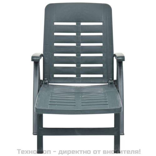 Сгъваем шезлонг, пластмаса, зелен