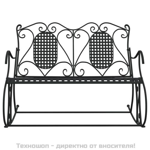 2-местна люлееща се пейка 113 см черна стомана
