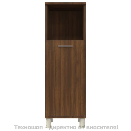 Шкаф за баня, кафяв дъб, 30x30x95 см, инженерно дърво
