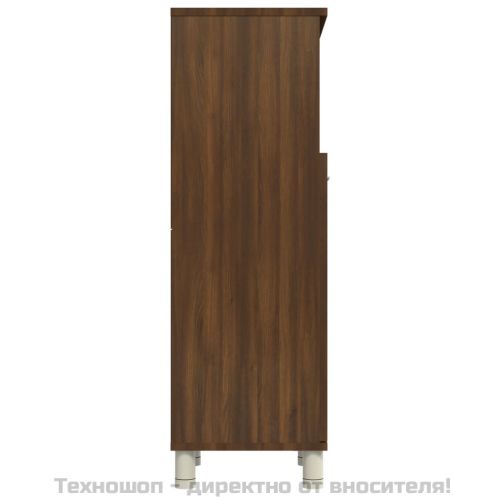 Шкаф за баня, кафяв дъб, 30x30x95 см, инженерно дърво