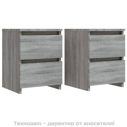 Нощни шкафчета, 2 бр, сив сонома, 30x30x40 см, инженерно дърво