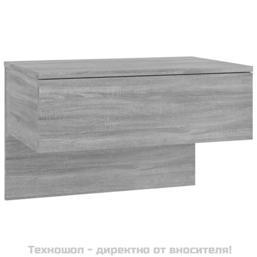 Нощни шкафчета за стенен монтаж, 2 бр, сив сонома