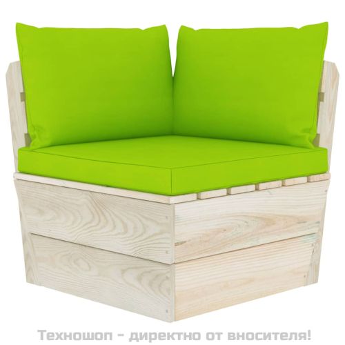 Палетни възглавници, 3 бр, яркозелени, Оксфорд плат