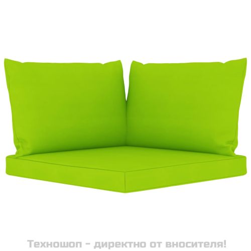Палетни възглавници, 3 бр, яркозелени, Оксфорд плат