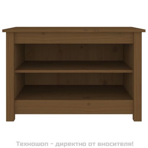 Пейка за обувки меденокафява 70x38x45,5 см борово дърво масив