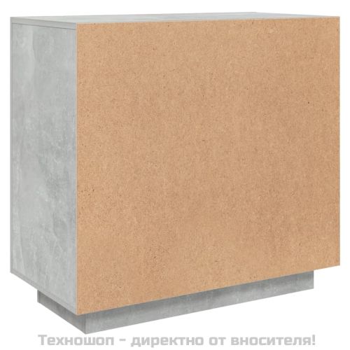 Сайдборд, бетонно сив, 80x40x75 см, инженерно дърво