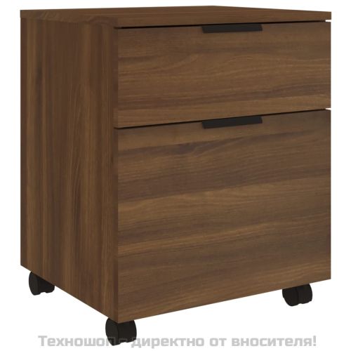 Мобилен архивен шкаф с кафяв дъб 45x38x54 см инженерно дърво