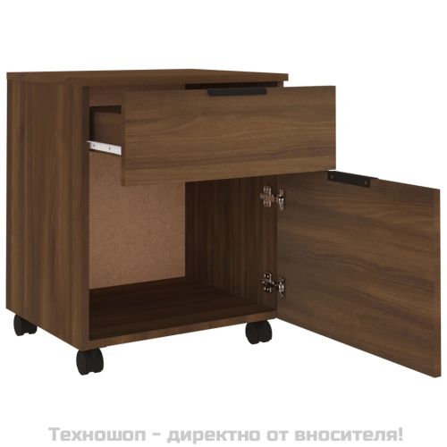 Мобилен архивен шкаф с кафяв дъб 45x38x54 см инженерно дърво