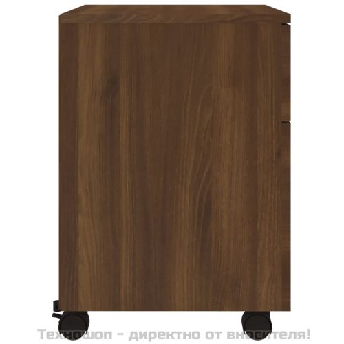 Мобилен архивен шкаф с кафяв дъб 45x38x54 см инженерно дърво