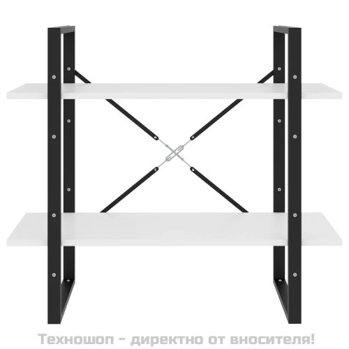 2-етажна библиотека, бяла, 80x30x70 см, инженерно дърво