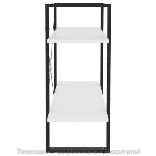 2-етажна библиотека, бяла, 80x30x70 см, инженерно дърво