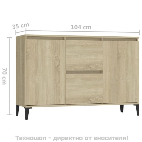 Сайдборд, дъб сонома, 102x35x70 см, инженерно дърво