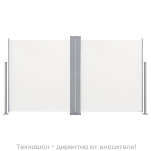 Прибираща се двойна странична тента, 170x600 см, кремава