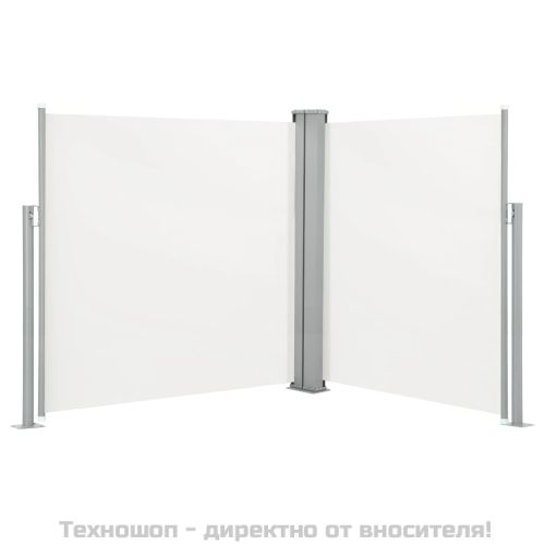 Прибираща се двойна странична тента, 170x600 см, кремава