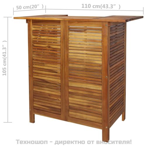 Комплект бар маса и столове, 3 части, акациево дърво масив