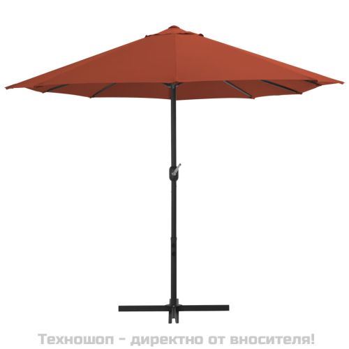Градински чадър с алуминиев прът, 460x270 см, керемиден